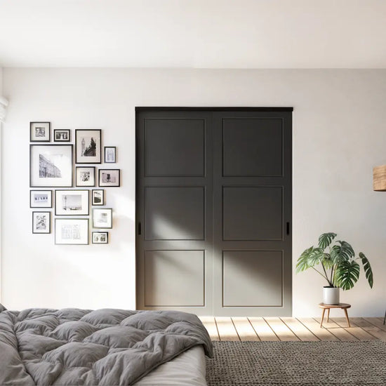 Antraciete 3-vlaks paneel schuifdeuren | op maat |  2 - 5 deurs