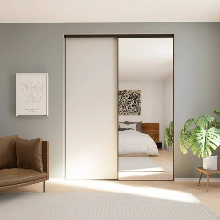 grijze & spiegel schuifdeuren | op maat |  2 - 5 deurs