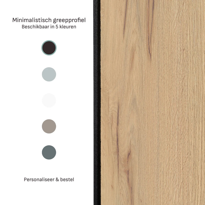 Eikenhouten & spiegel schuifdeuren | op maat |  2 - 5 deurs