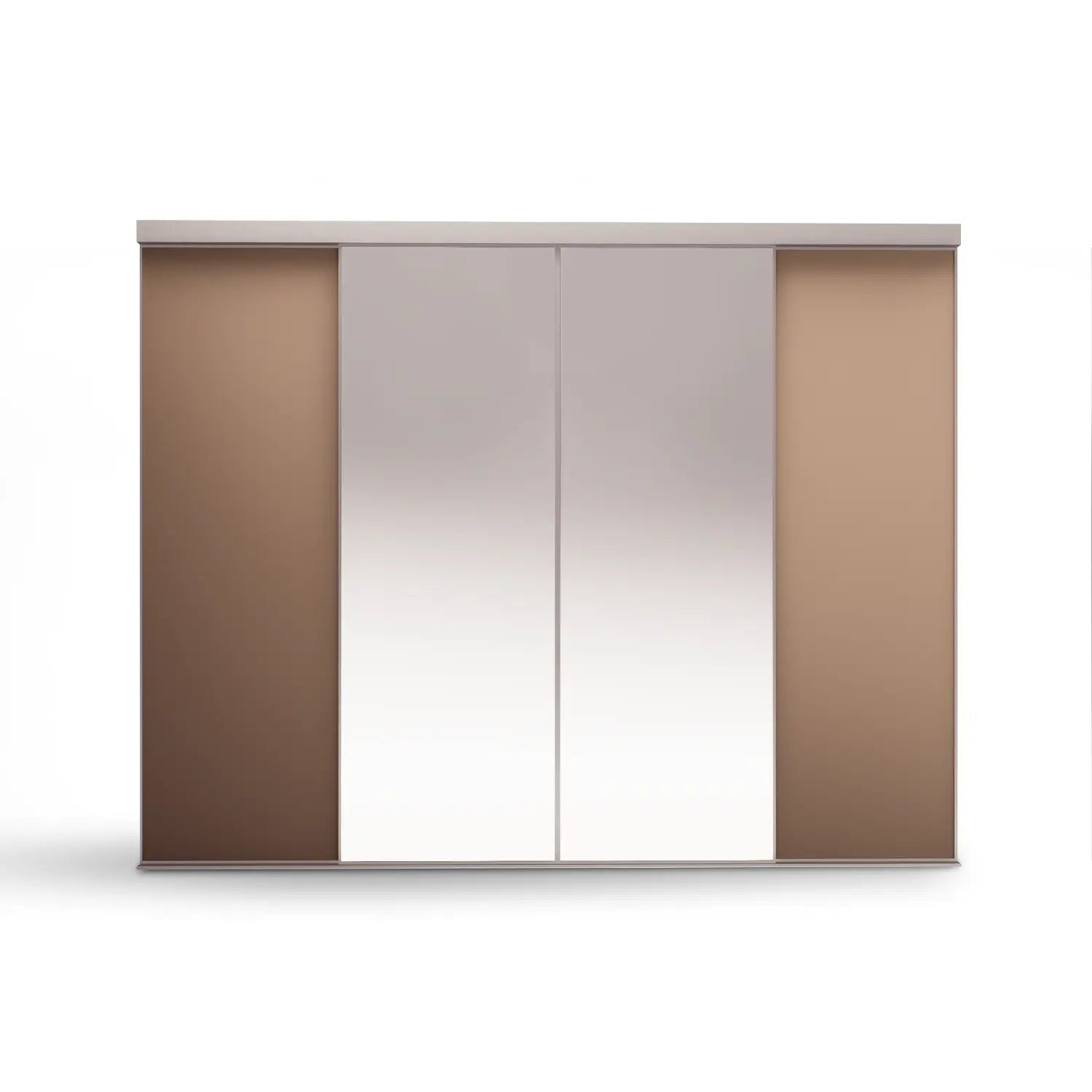 Grote taupe schuifdeurkast met spiegel | op maat |  2 - 5 deurs