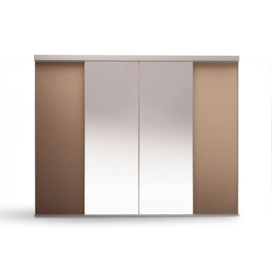Grote taupe schuifdeurkast met spiegel | op maat |  2 - 5 deurs