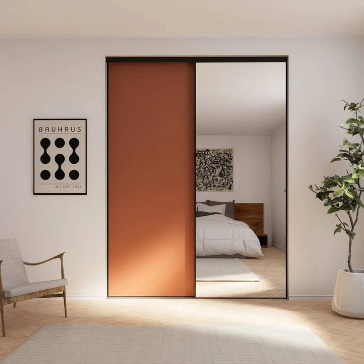 terra & spiegel schuifdeuren | op maat |  2 - 5 deurs