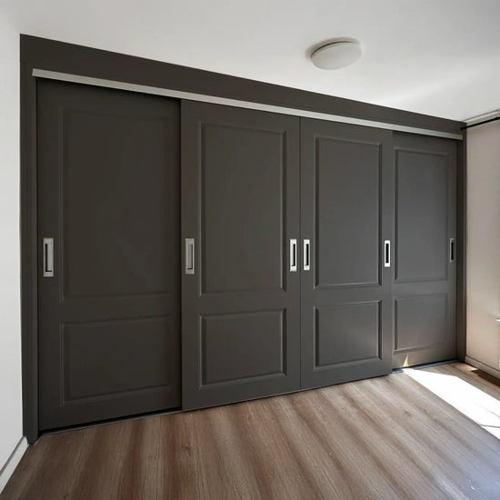 Antraciete 3-vlaks paneel schuifdeuren | op maat |  2 - 5 deurs