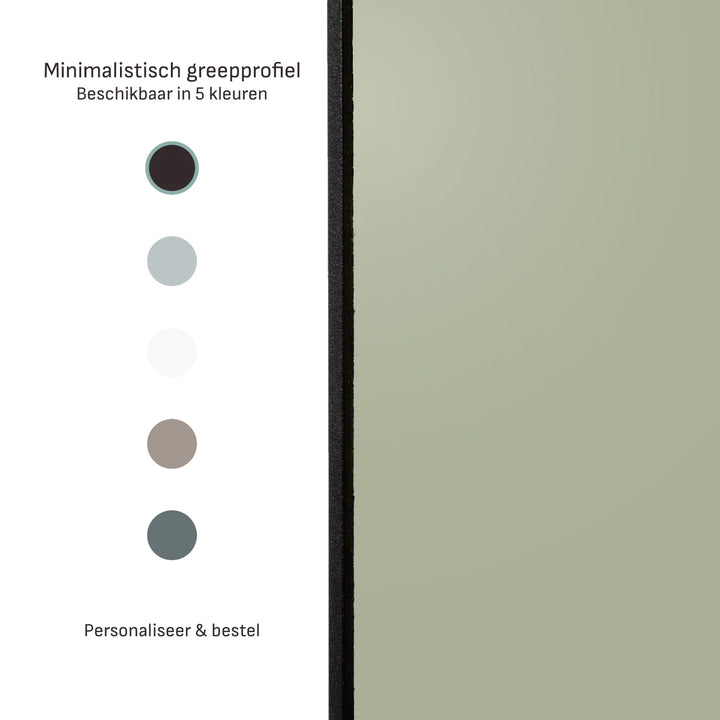 olijfgroene & spiegel schuifdeuren | op maat |  2 - 5 deurs