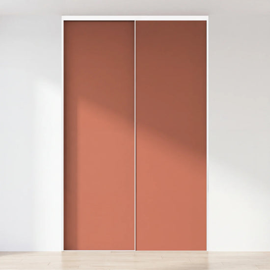 Terra schuifdeurwand op maat met 2 deuren en wit profiel