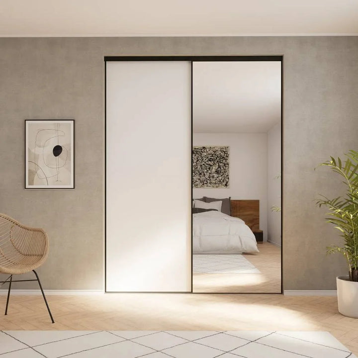 wit & spiegel schuifdeuren | op maat |  2 - 5 deurs